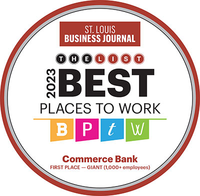 2023 Best Places to Work Commerce Bank award