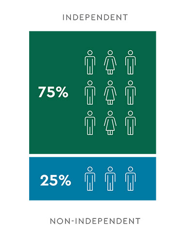 3 members representing gender, racial and ethnic diversity
