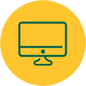 Yellow computer icon